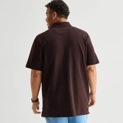 mutual weave Big and Tall Mens Regular Fit Elbow Sleeve Polo Shirt