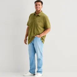 mutual weave Big and Tall Mens Regular Fit Elbow Sleeve Polo Shirt