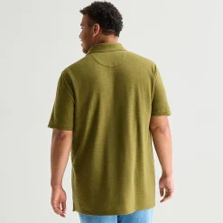 mutual weave Big and Tall Mens Regular Fit Elbow Sleeve Polo Shirt
