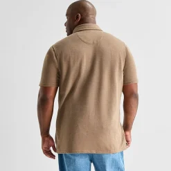 mutual weave Big and Tall Mens Regular Fit Elbow Sleeve Polo Shirt