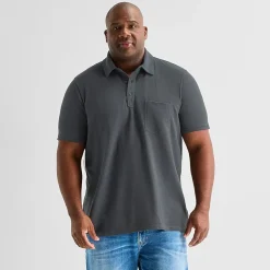 mutual weave Big and Tall Mens Regular Fit Elbow Sleeve Polo Shirt