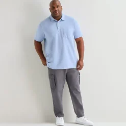 mutual weave Big and Tall Mens Regular Fit Elbow Sleeve Polo Shirt