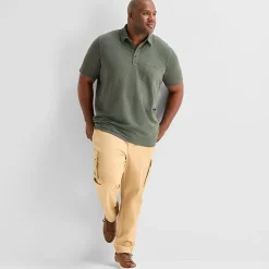 mutual weave Big and Tall Mens Regular Fit Elbow Sleeve Polo Shirt