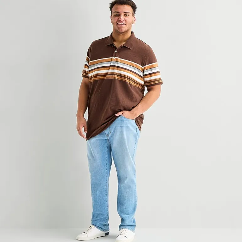 mutual weave Big and Tall Mens Relaxed Fit Short Sleeve Polo Shirt