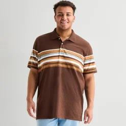 mutual weave Big and Tall Mens Relaxed Fit Short Sleeve Polo Shirt