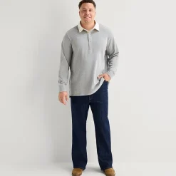 mutual weave Big and Tall Mens Regular Fit Long Sleeve Polo Shirt