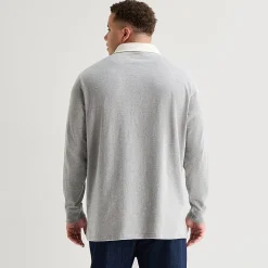 mutual weave Big and Tall Mens Regular Fit Long Sleeve Polo Shirt