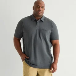 mutual weave Big and Tall Mens Regular Fit Easy-on + Easy-off Adaptive Short Sleeve Polo Shirt