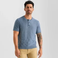 mutual weave Henley Mens Crew Neck Short Sleeve Pullover Sweater