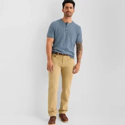 mutual weave Henley Mens Crew Neck Short Sleeve Pullover Sweater