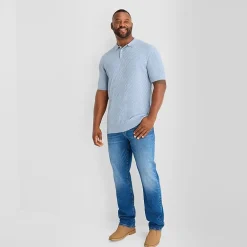 mutual weave Interwoven Big and Tall Mens Short Sleeve Button Polo Sweater