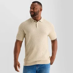 mutual weave Interwoven Big and Tall Mens Short Sleeve Button Polo Sweater