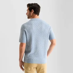 mutual weave Interwoven Mens Short Sleeve Button Polo Sweater
