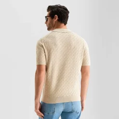 mutual weave Interwoven Mens Short Sleeve Button Polo Sweater