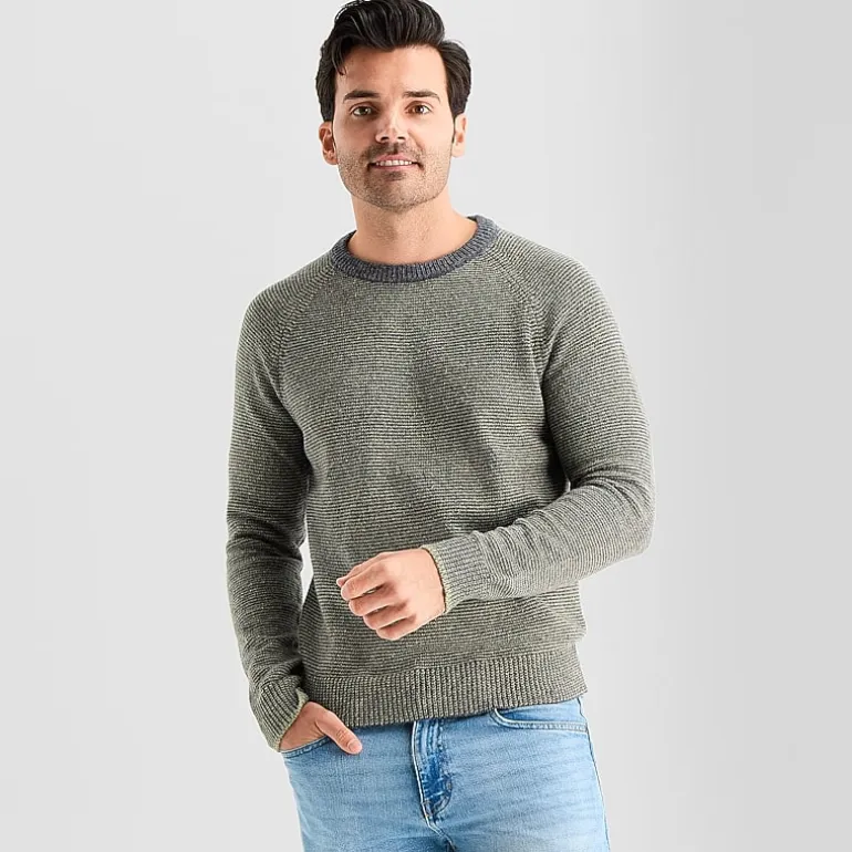 mutual weave Mens Crew Neck Long Sleeve Pullover Sweater