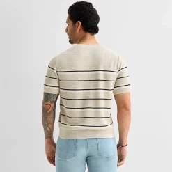 mutual weave Mens Crew Neck Short Sleeve Pullover Sweater