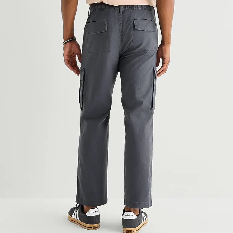 mutual weave Mens Drawstring Waist Regular Fit Cargo Pant