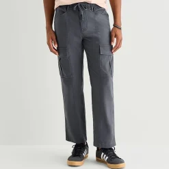 mutual weave Mens Drawstring Waist Regular Fit Cargo Pant