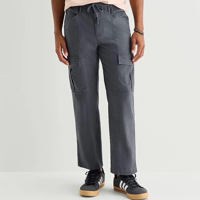 mutual weave Mens Drawstring Waist Regular Fit Cargo Pant