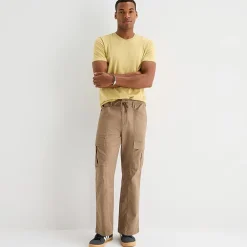 mutual weave Mens Drawstring Waist Regular Fit Cargo Pant