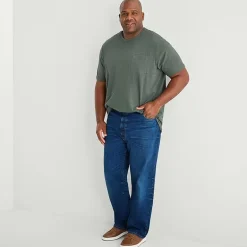 mutual weave Mens Easy-on + Easy-off Crew Neck Short Sleeve Adaptive Big and Tall T-Shirt