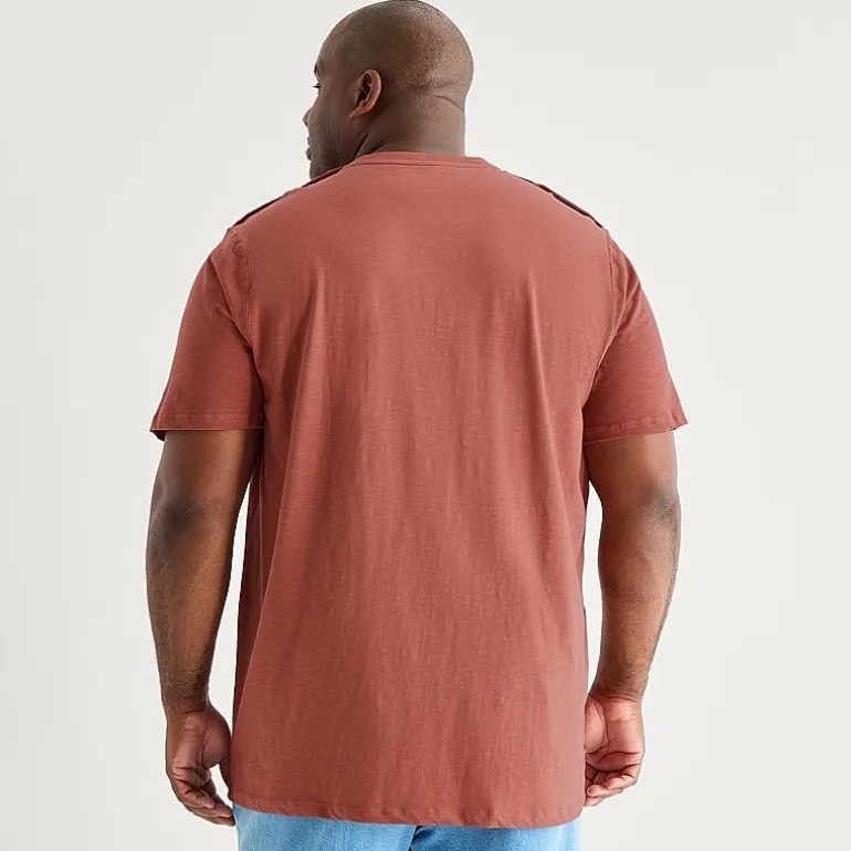 mutual weave Mens Easy-on + Easy-off Crew Neck Short Sleeve Adaptive Big and Tall T-Shirt