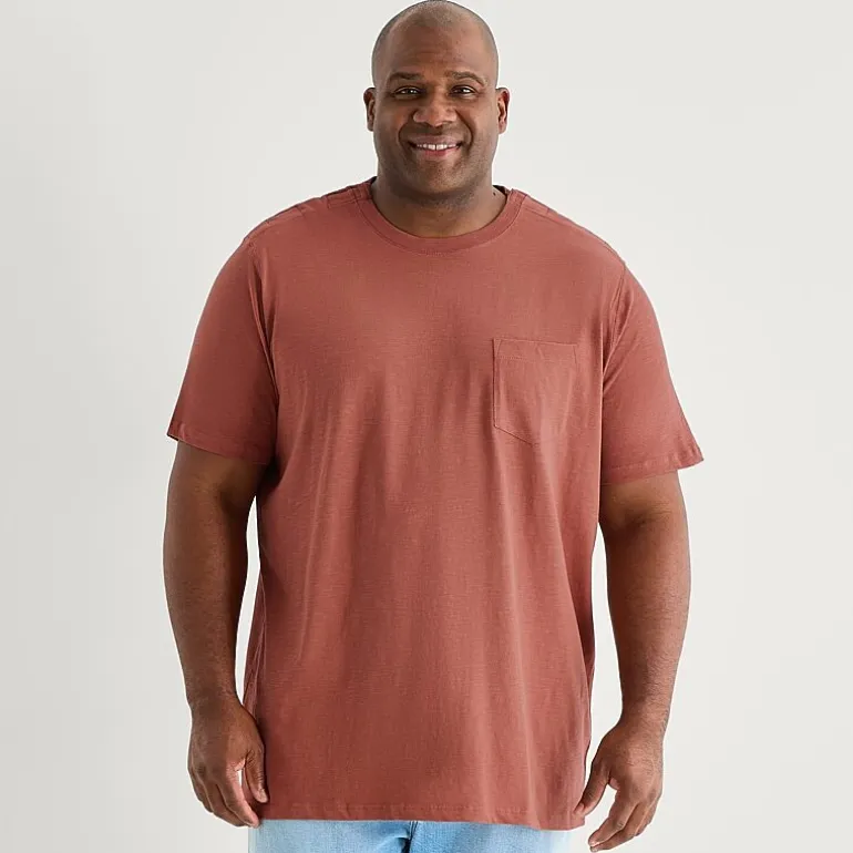 mutual weave Mens Easy-on + Easy-off Crew Neck Short Sleeve Adaptive Big and Tall T-Shirt