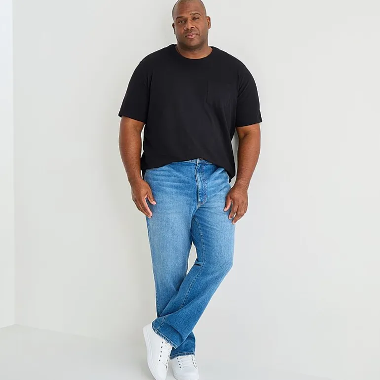 mutual weave Mens Easy-on + Easy-off Crew Neck Short Sleeve Adaptive Big and Tall T-Shirt