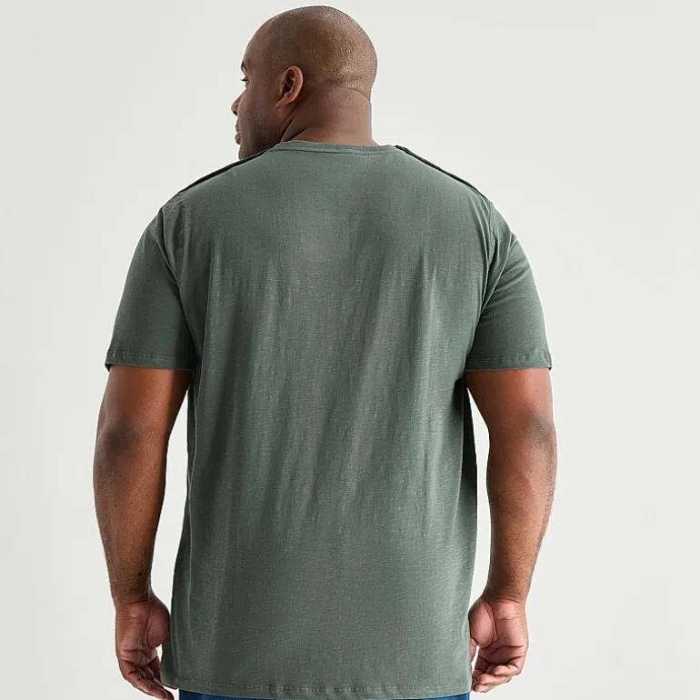 mutual weave Mens Easy-on + Easy-off Crew Neck Short Sleeve Adaptive Big and Tall T-Shirt