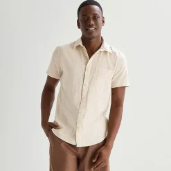 mutual weave Mens Easy-on + Easy-off Short Sleeve Classic Fit Button-Down Shirt