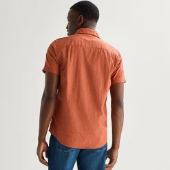mutual weave Mens Easy-on + Easy-off Short Sleeve Classic Fit Button-Down Shirt