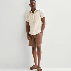 mutual weave Mens Easy-on + Easy-off Short Sleeve Classic Fit Button-Down Shirt