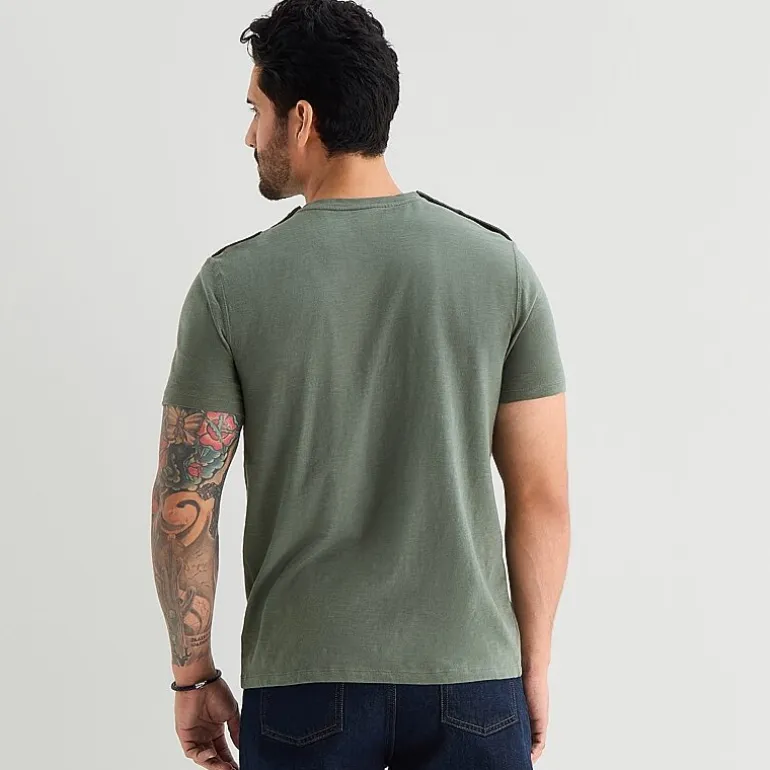 mutual weave Mens Easy-on + Easy-off Crew Neck Short Sleeve Adaptive T-Shirt