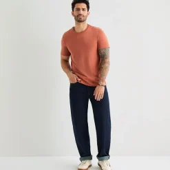 mutual weave Mens Easy-on + Easy-off Crew Neck Short Sleeve Adaptive T-Shirt
