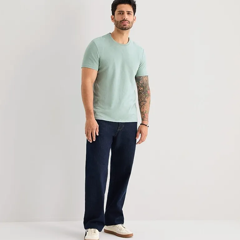 mutual weave Mens Easy-on + Easy-off Crew Neck Short Sleeve Adaptive T-Shirt