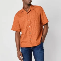 mutual weave Mens Easy-on + Easy-off Short Sleeve Adaptive Camp Shirt