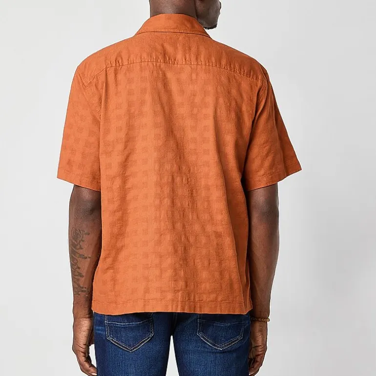 mutual weave Mens Easy-on + Easy-off Short Sleeve Adaptive Camp Shirt