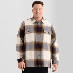 mutual weave Mens Midweight Big and Tall Shirt Jacket