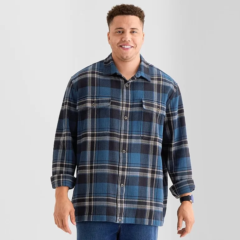 mutual weave Mens Midweight Big and Tall Shirt Jacket