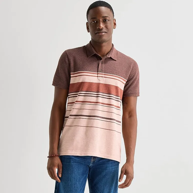 mutual weave Mens Regular Fit Short Sleeve Polo Shirt