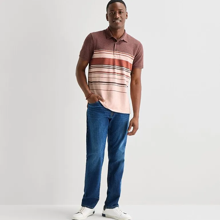 mutual weave Mens Regular Fit Short Sleeve Polo Shirt