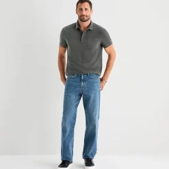 mutual weave Mens Regular Fit Short Sleeve Polo Shirt