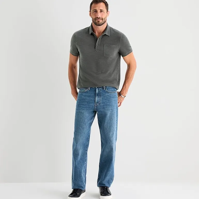 mutual weave Mens Regular Fit Short Sleeve Polo Shirt
