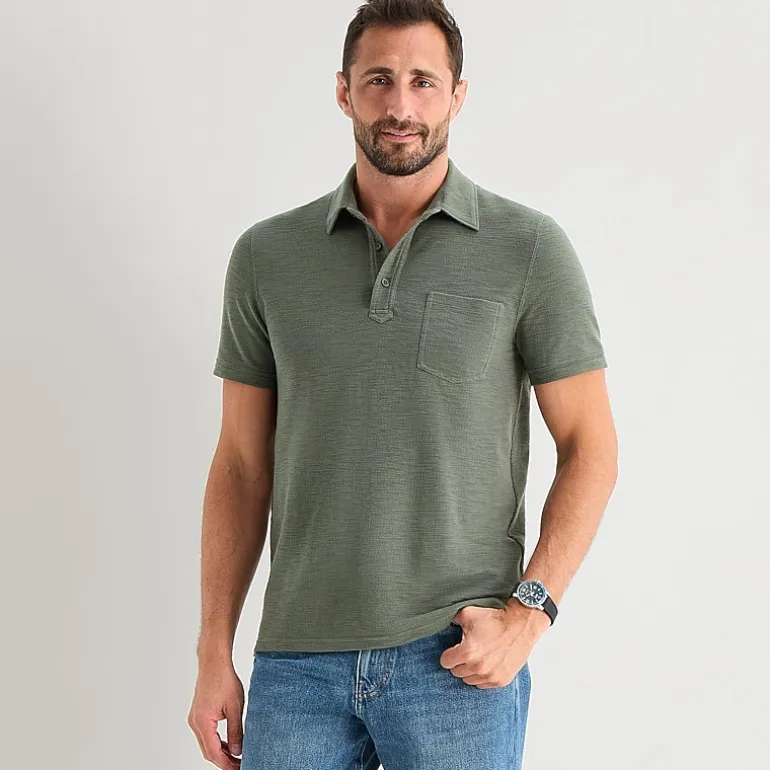 mutual weave Mens Regular Fit Short Sleeve Polo Shirt