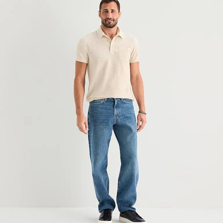 mutual weave Mens Regular Fit Short Sleeve Polo Shirt