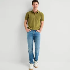 mutual weave Mens Regular Fit Short Sleeve Polo Shirt