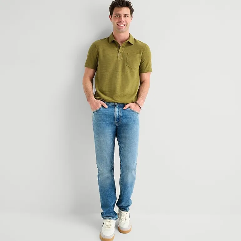 mutual weave Mens Regular Fit Short Sleeve Polo Shirt