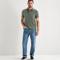 mutual weave Mens Regular Fit Short Sleeve Polo Shirt