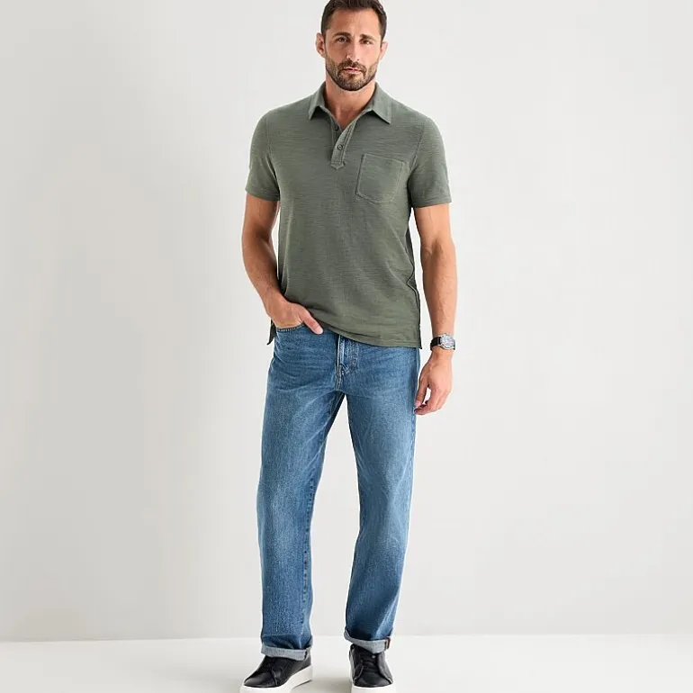 mutual weave Mens Regular Fit Short Sleeve Polo Shirt