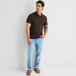 mutual weave Mens Regular Fit Short Sleeve Polo Shirt